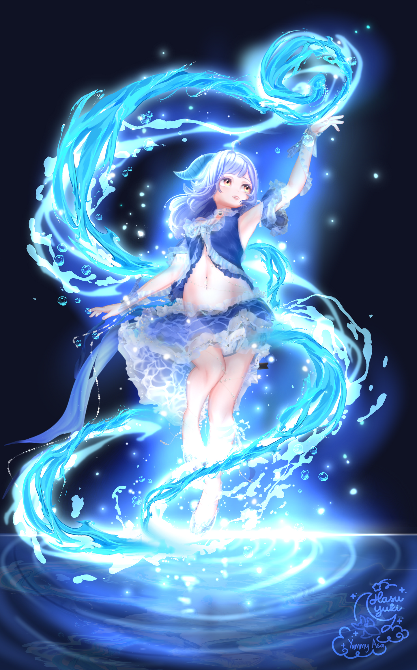 HydratedWaifu Water Swirl Poster